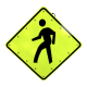 30" Solar Powered Flashing Crosswalk Sign for Safety